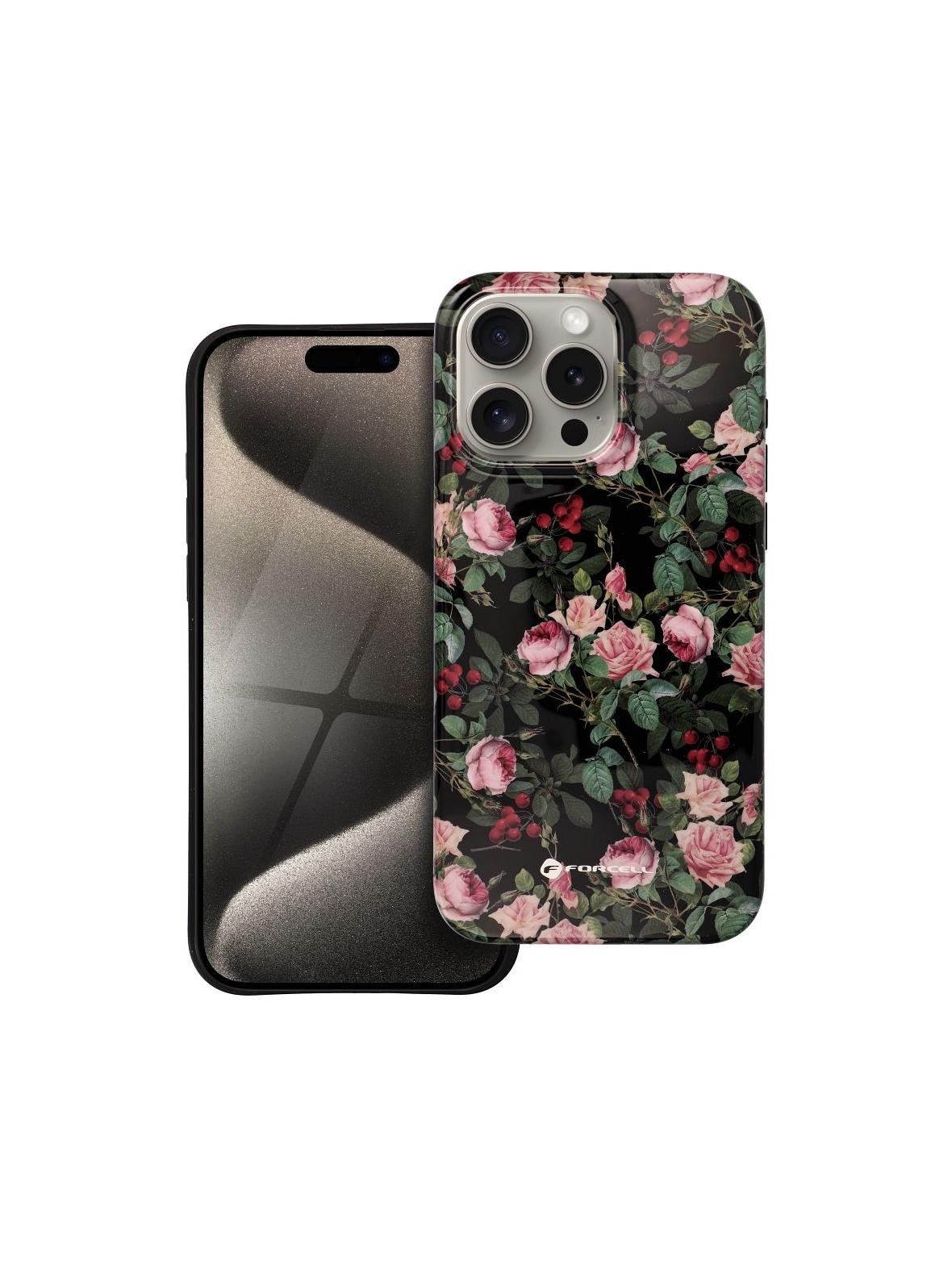 Etui na iPhone 15 PRO MAX Forcell F-Protect Mirage zgodny z MagSafe Military Drop-Test rose drama