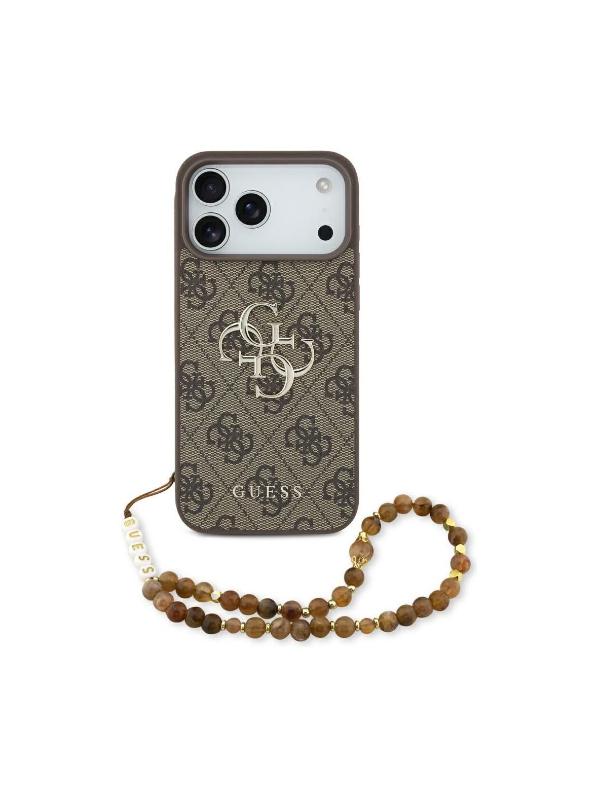 GUESS futerał do IPHONE 17 Pro Max GUHCP17XP4GMGSW (PU W/ Strap 4G Classic Logo) brązowy