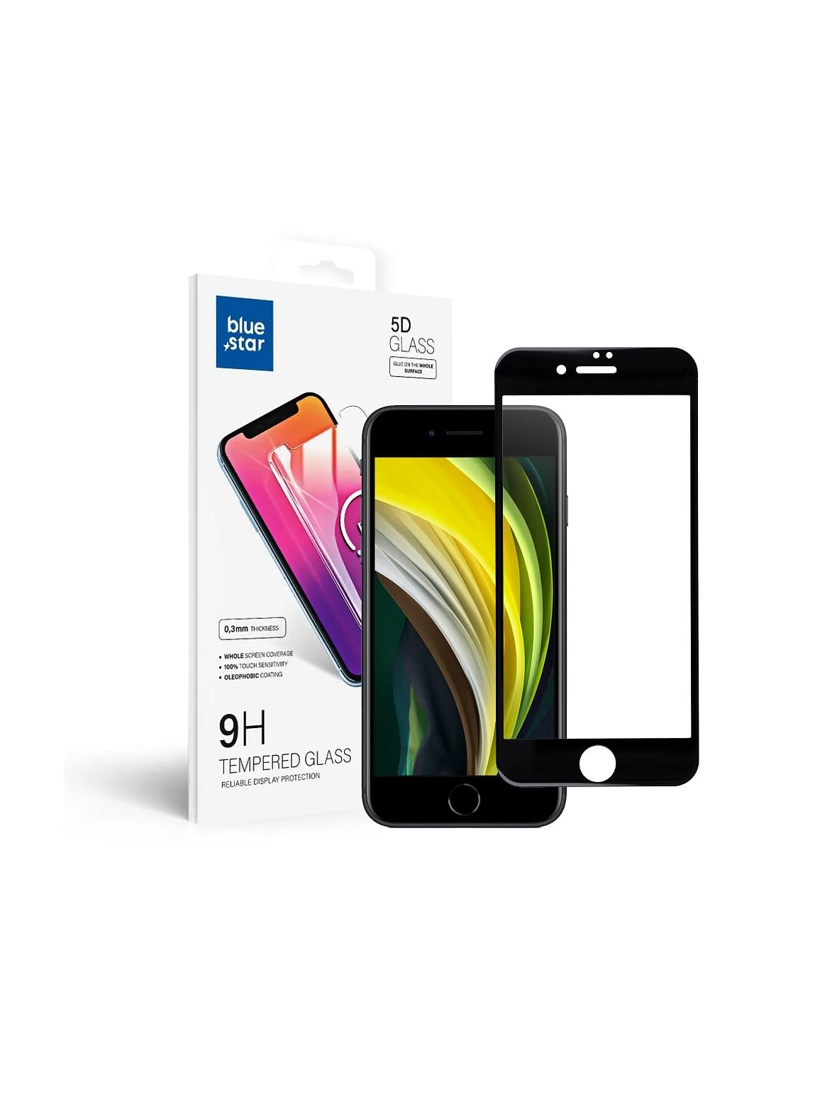 Szkło hartowane do iPhone 7 / 8 / SE 2020 (full glue) Blue Star 5D czarne