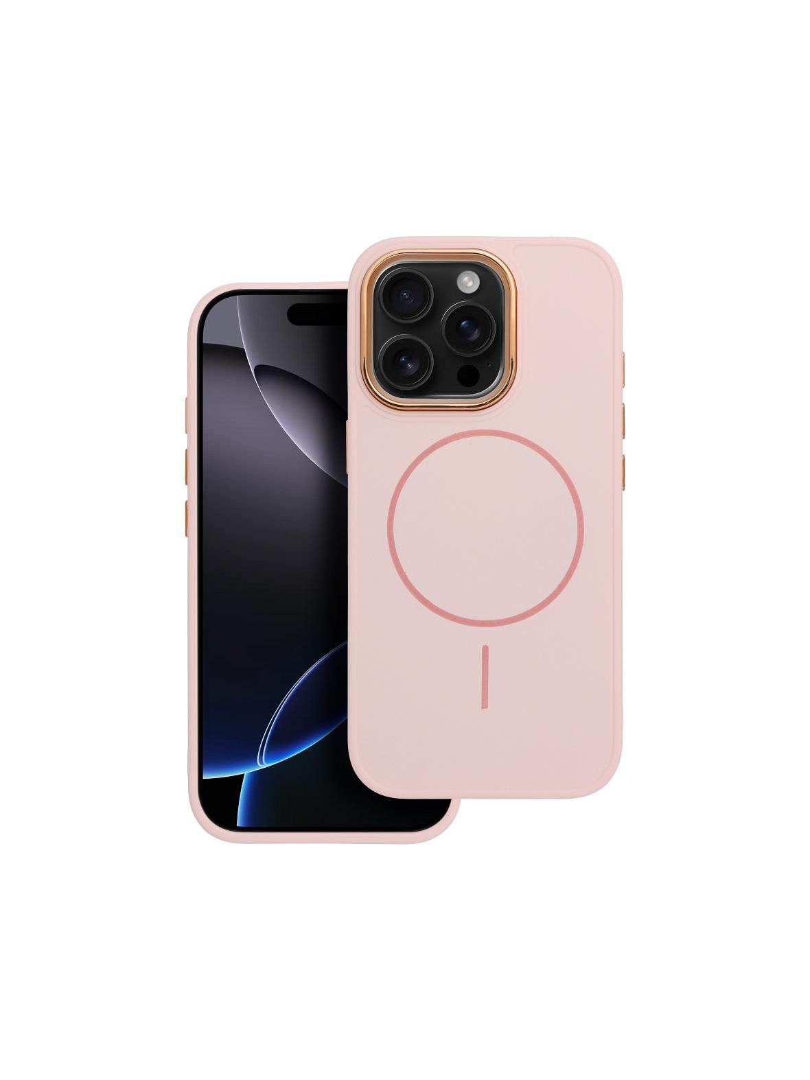 Futerał FRAME MAG COVER kompatybilny z MagSafe do IPHONE 14 PRO MAX pudrowy róż