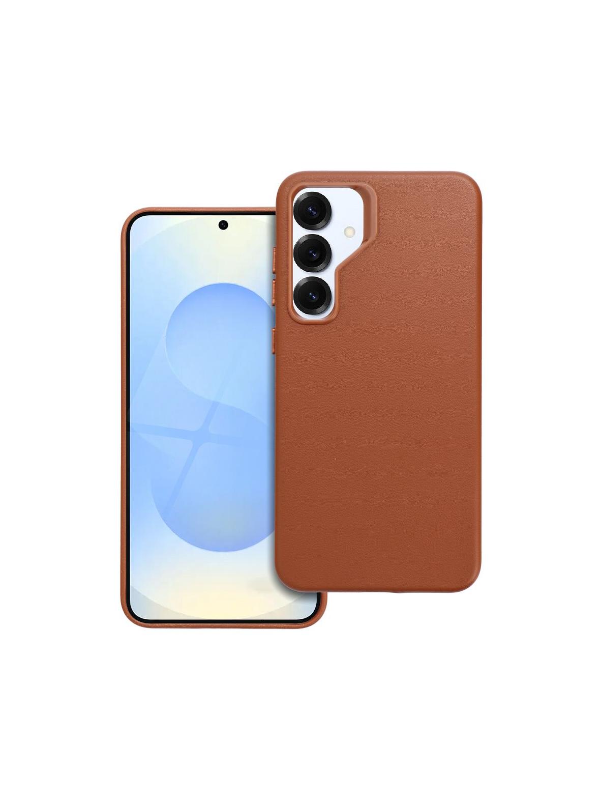 Futerał LEATHER MAG COVER kompatybilny z MagSafe do SAMSUNG S25 PLUS brązowy