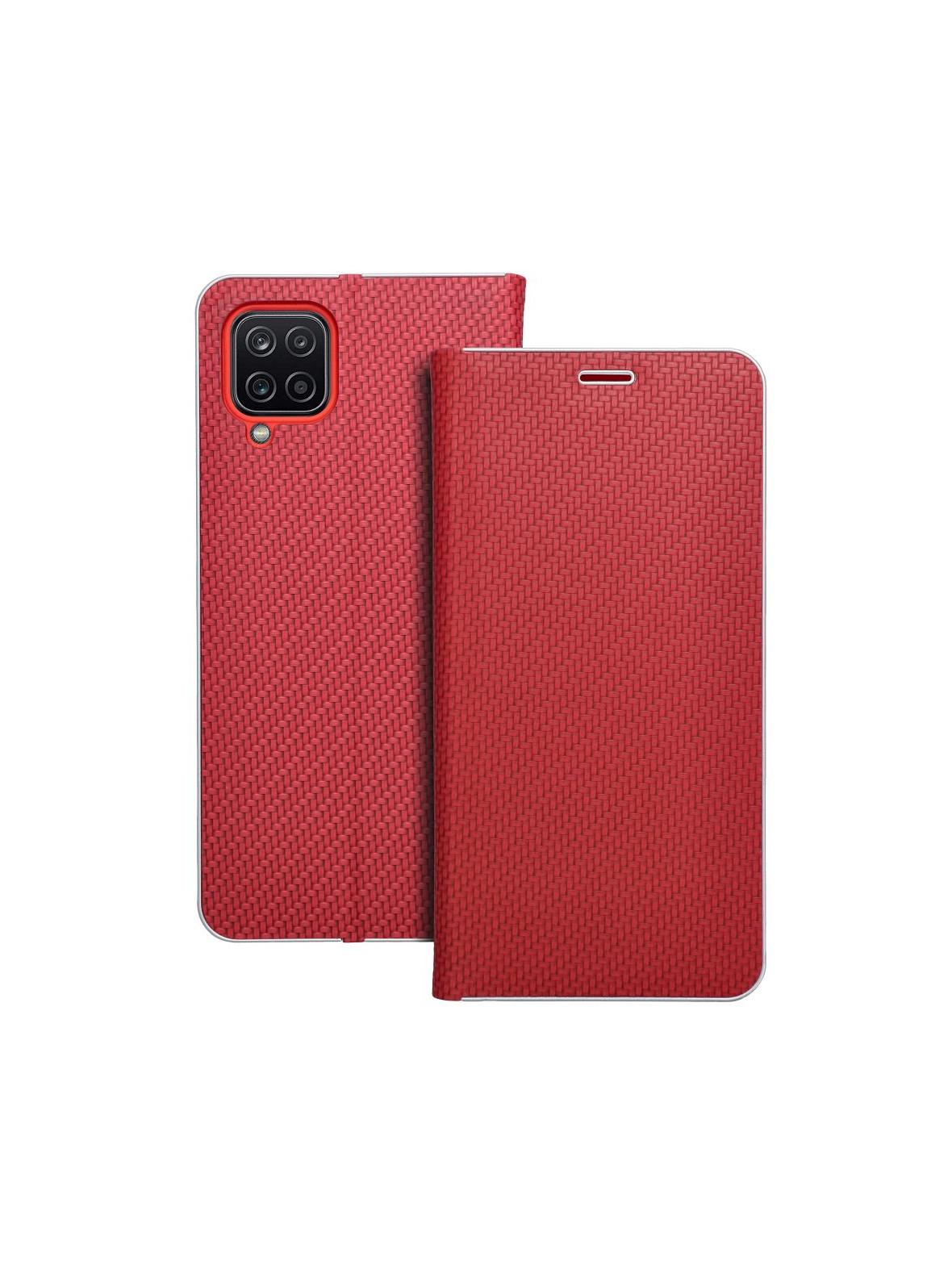 Kabura LUNA Book Carbon do SAMSUNG A12 / M12 czerwony