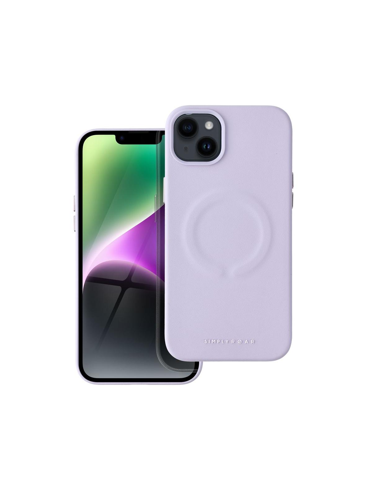 ROAR futerał LEATHER MAG kompatybilny z MagSafe do IPHONE 14 Plus Fioletowy