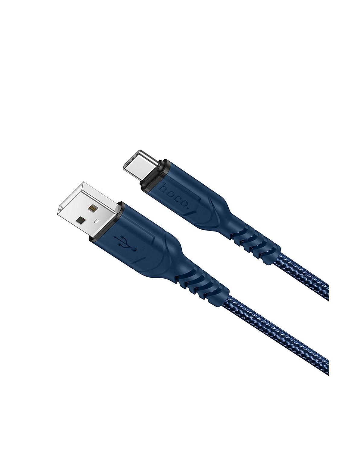 Kabel USB A do USB C Hoco QC 3A 1 m X59 niebieski