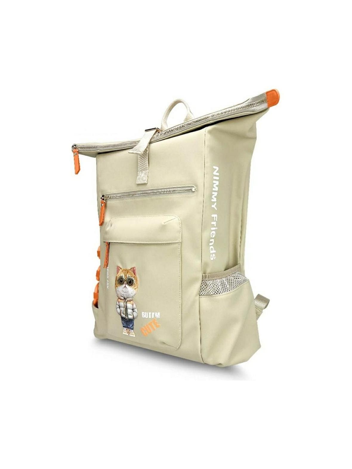 NIMMY plecak na laptop COOL&CUTE 2.0 Cat khaki