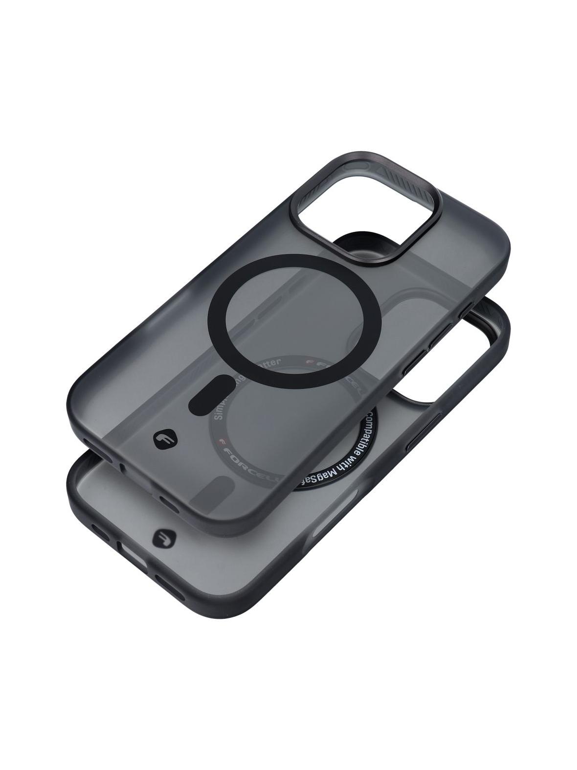 Etui na iPhone 16 PRO Forcell F-Protect Levels Dual Layer 4D technology zgodny z MagSafe Military Drop-Test smoky black