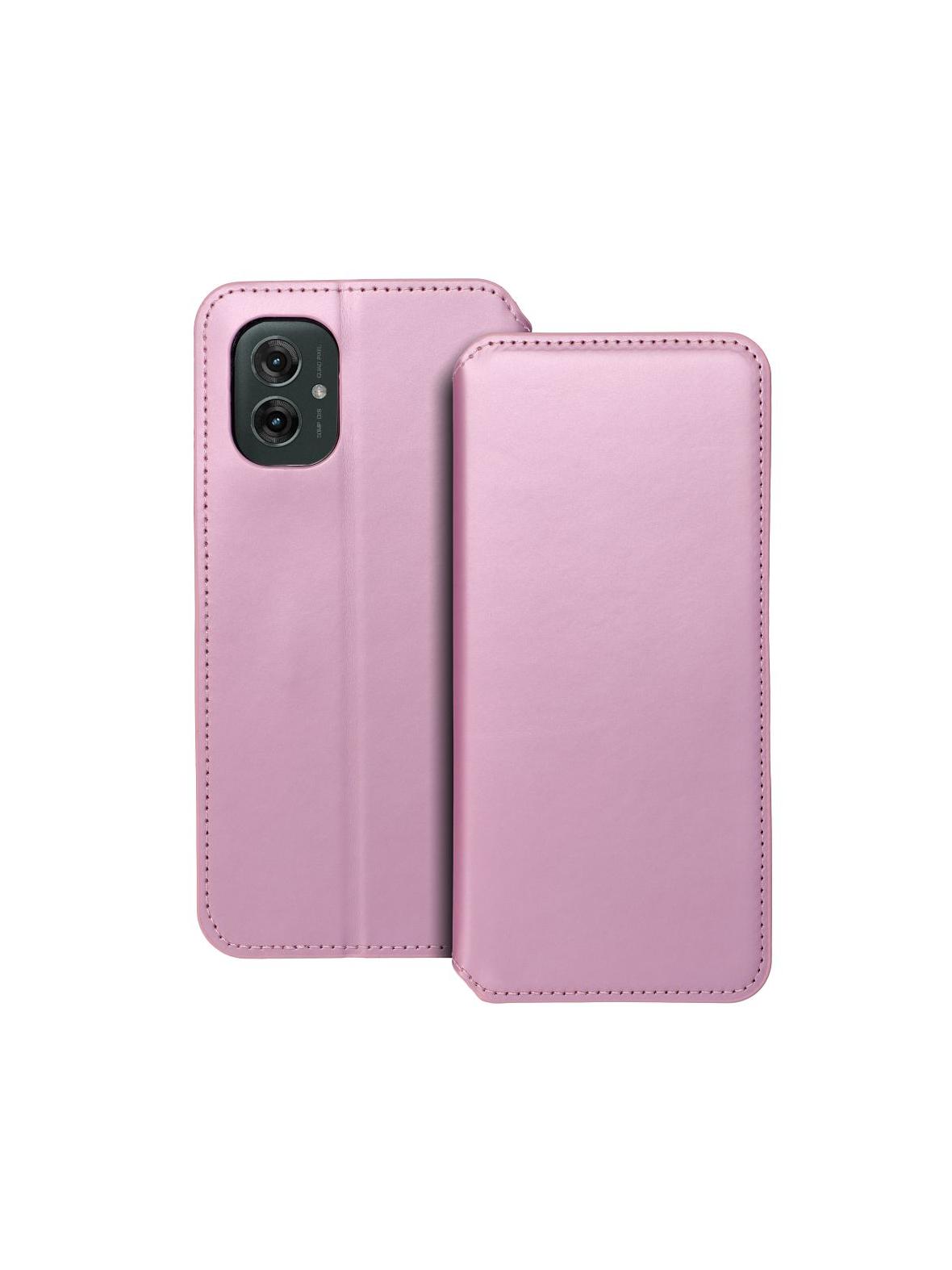 Kabura DUAL POCKET Book do MOTOROLA G55 5G jasny różowy