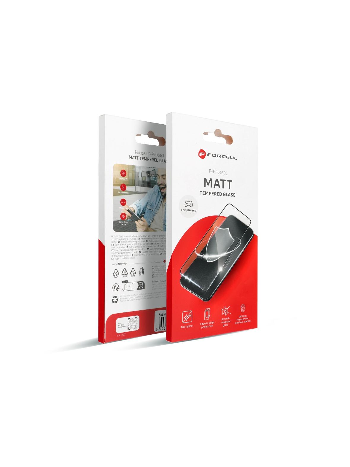 Szkło hartowane do iPhone 13 / 16e (SE 4 2025) Forcell Matt Glass czarne