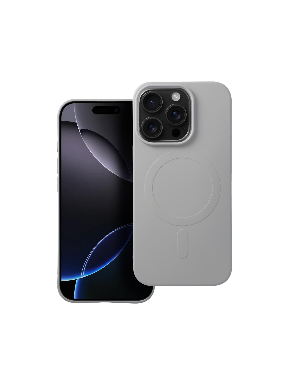 Futerał SILICONE MAG COVER (big hole) kompatybilny z MagSafe do IPHONE 16 Pro tytanowy