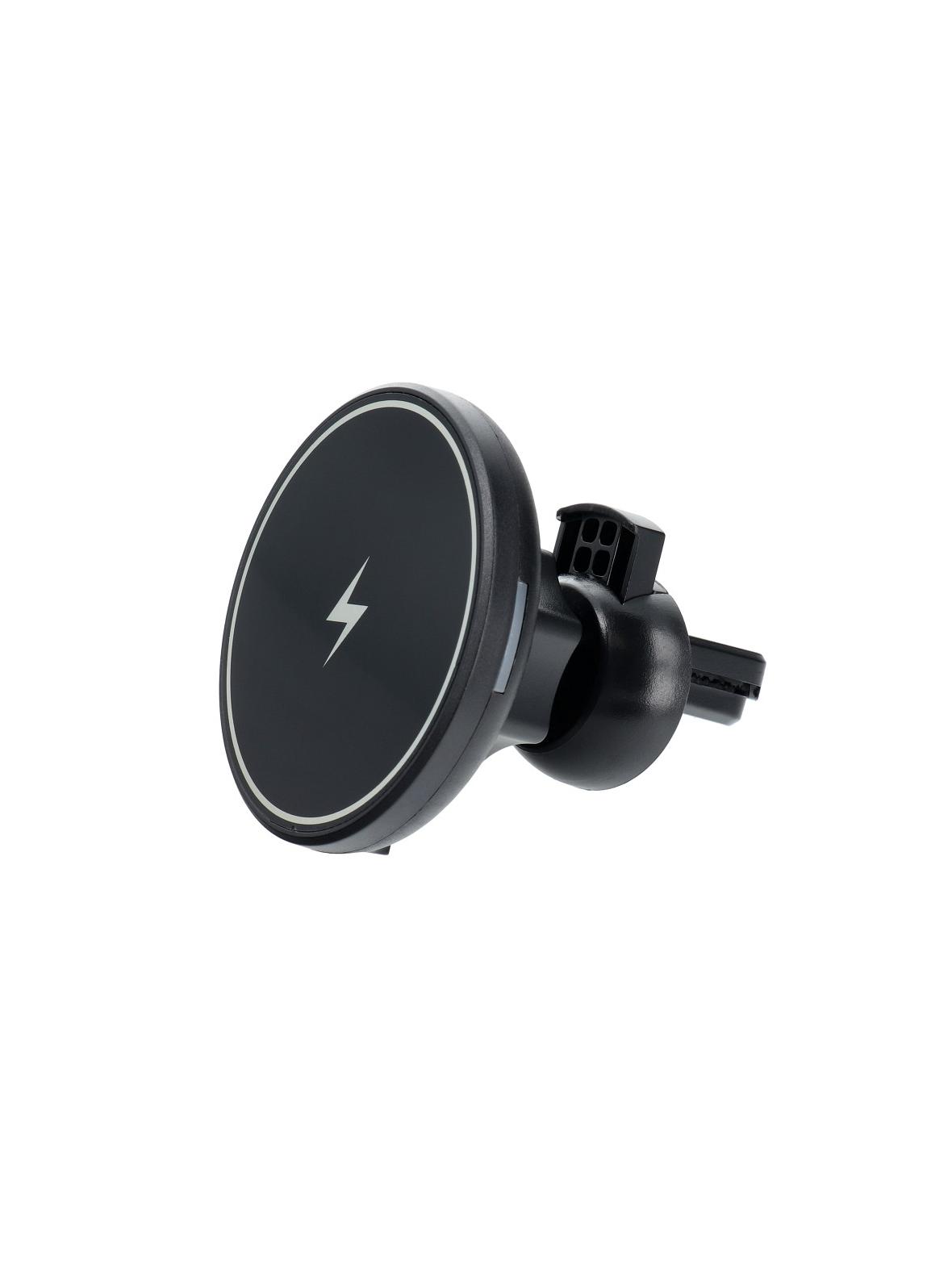 Uchwyt samochodowy magnetyczny do kratki z ładowaniem indukcyjnym kompatybilny z MagSafe 15W D7 czarny