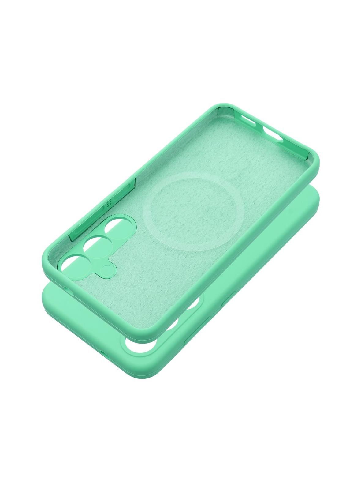 Futerał SILICONE 2mm do SAMSUNG S25 Plus kompatybilny z MagSafe miętowy