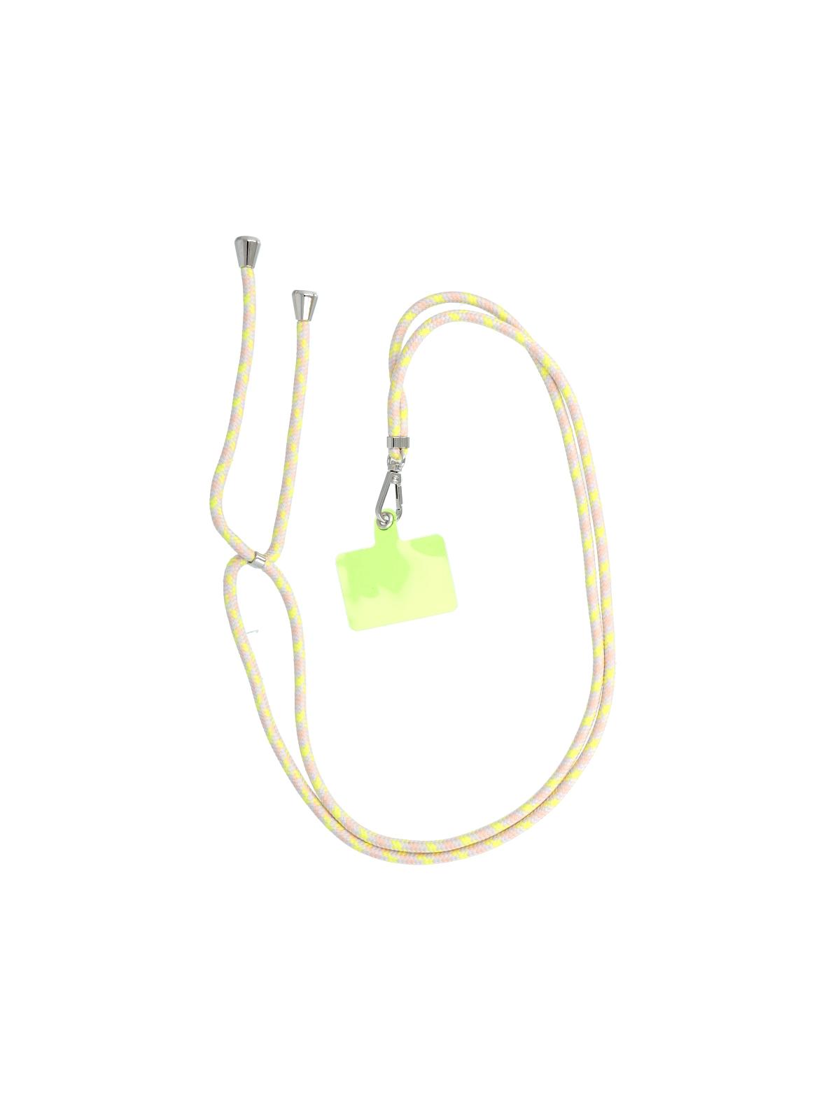 Smycz do telefonu, Zawieszka do telefonu - SWING (6mm) z regulacją długości / długość sznura 165cm (max 82,5cm w pętli) / na ramię lub szyję - szarożółty