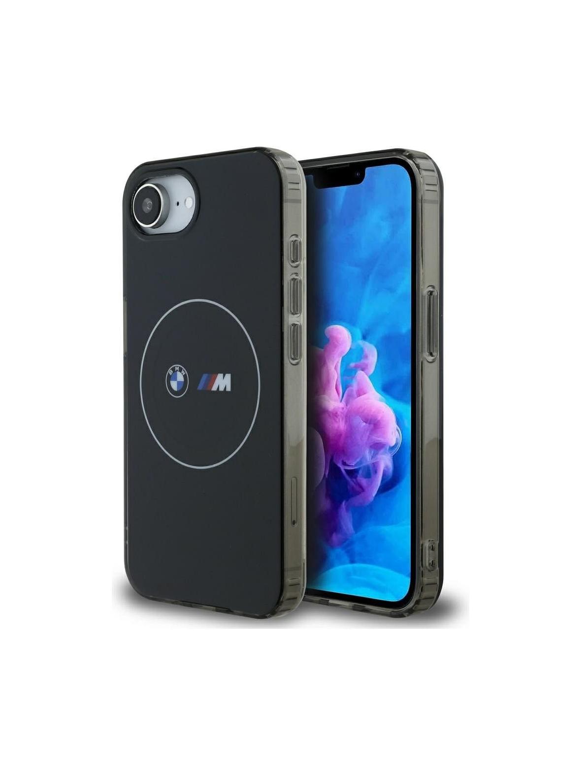 BMW futerał do IPHONE 16e (SE 4 2025) kompatybilny z MagSafe BMHMPSE424HBMKH (IML Metal White Circle) black