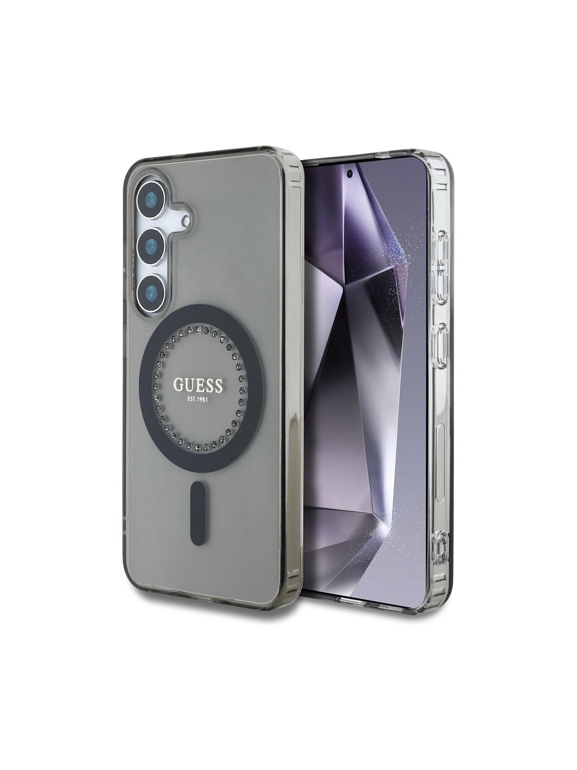 GUESS futerał do SAMSUNG S25 GUHMS25SPFTDTEK (Magnetic IML Rhinestones) czarny