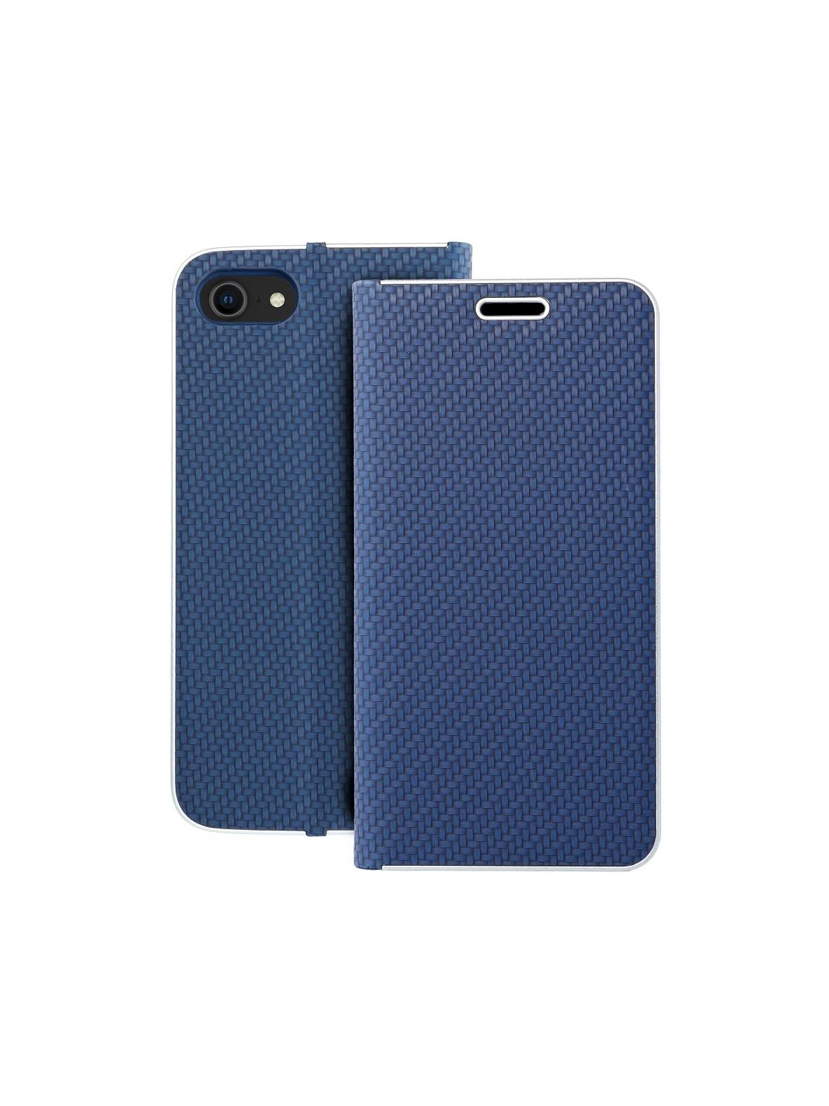 Kabura LUNA Book Carbon do IPHONE 7 / 8 / SE 2020 / SE 2022 niebieski