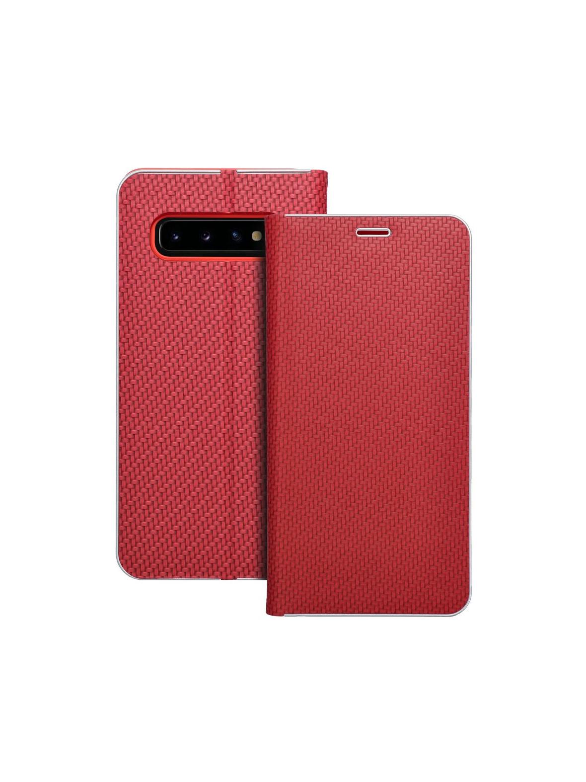 Kabura LUNA Book Carbon do SAMSUNG S10 czerwony