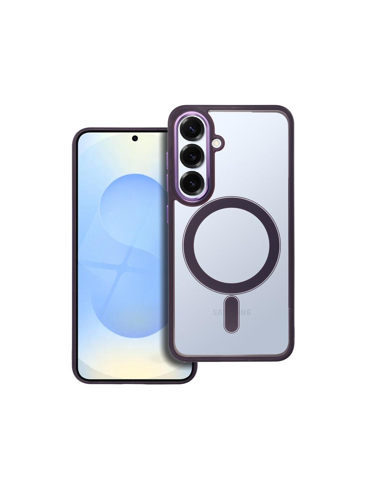 Futerał COLOR EDGE MAG COVER kompatybilny z MagSafe do SAMSUNG S25 fioletowy