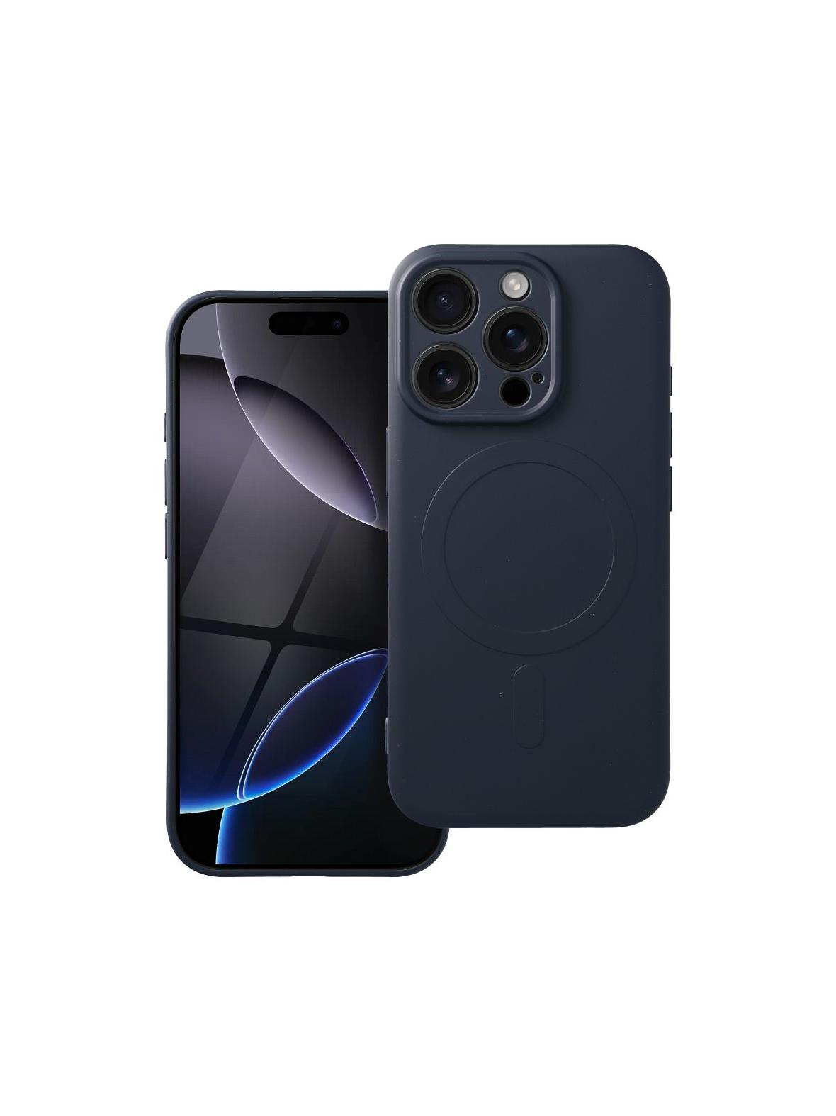 Futerał SILICONE MAG COVER kompatybilny z MagSafe do IPHONE 16 Pro tytanowy niebieski