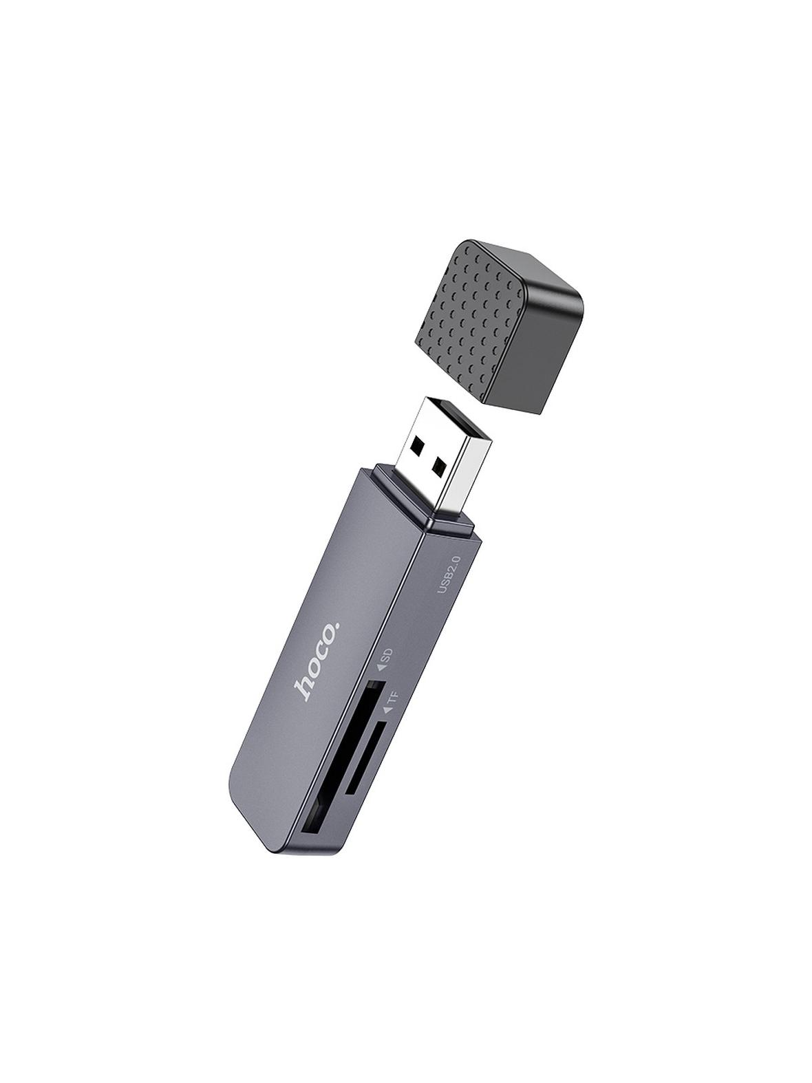 Czytnik kart SD / TF Hoco USB A 3.0 HB45 szary