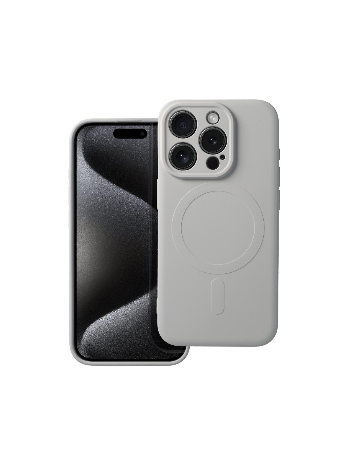 Futerał SILICONE MAG COVER kompatybilny z MagSafe do IPHONE 15 Pro tytanowy