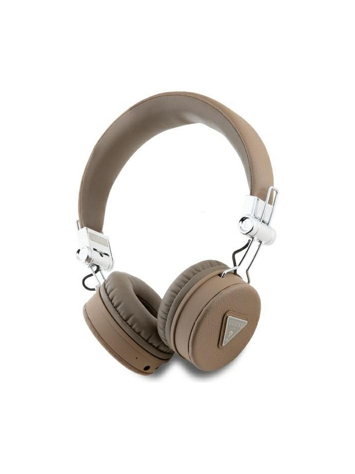 GUESS słuchawki bezprzewodowe bluetooth nagłowne ENC GUBH70PGTSPSW (Grained Classic Round Shape) brązowe