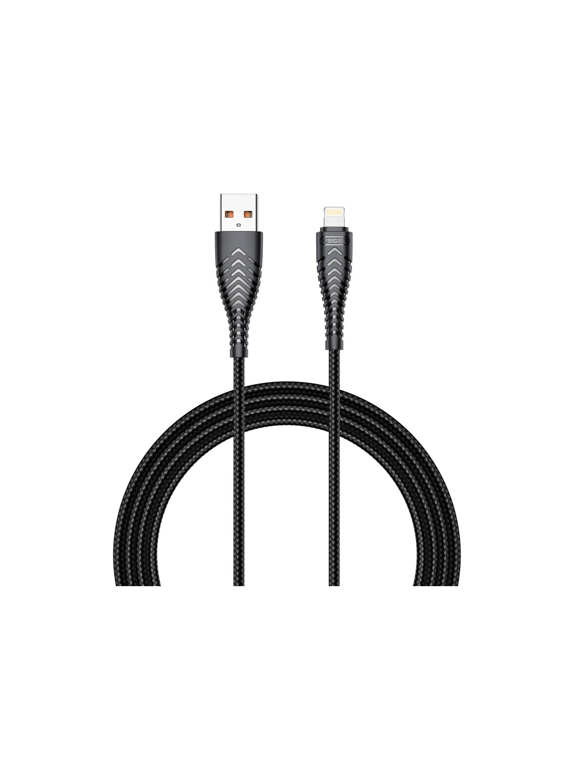 Kabel USB A do Lightning VEGER 2,4A V105 1,2 m czarny