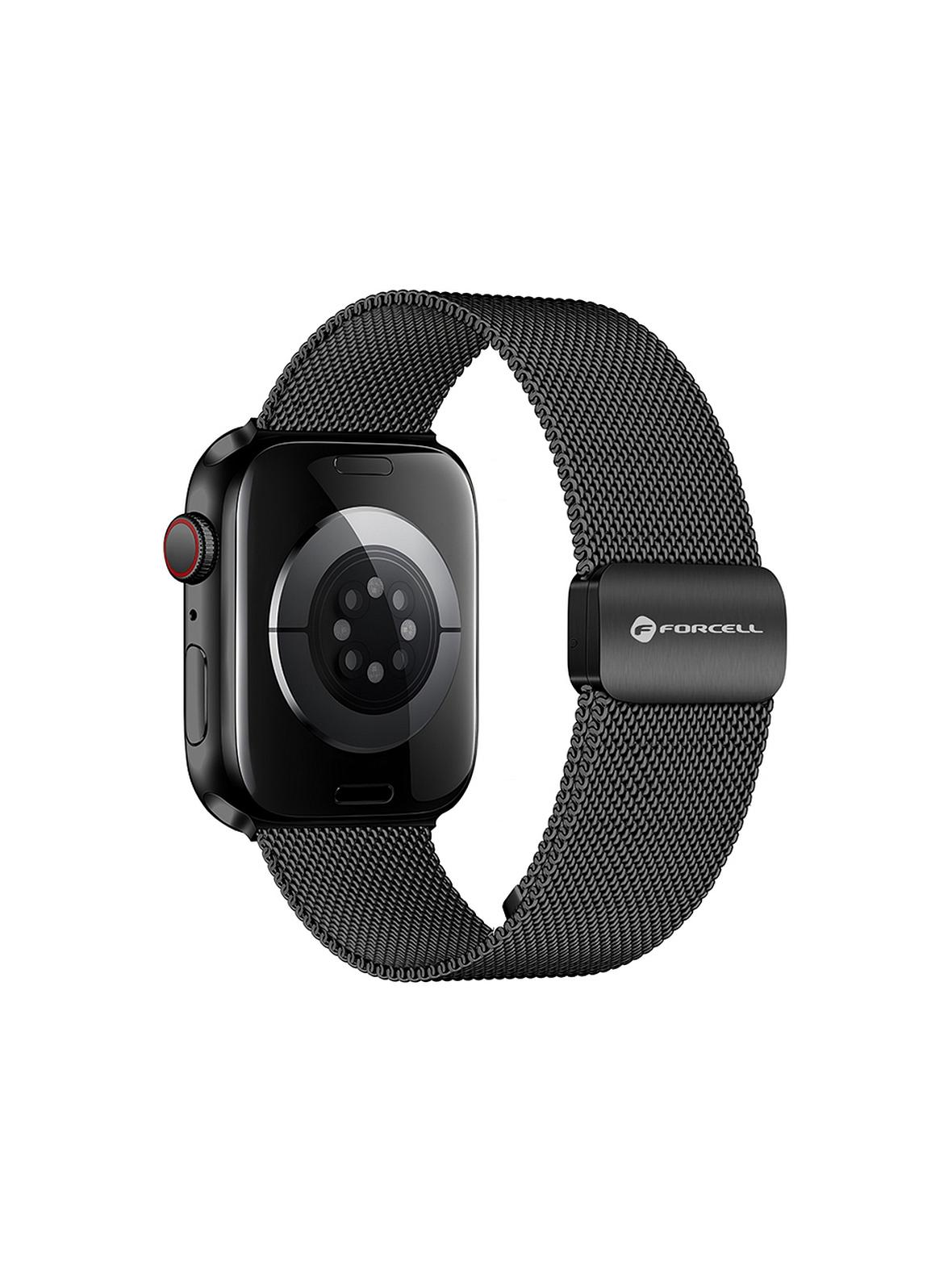 Pasek do Apple Watch Forcell F-Design FA14 magnetyczny stal 38 / 40 / 41 mm czarny