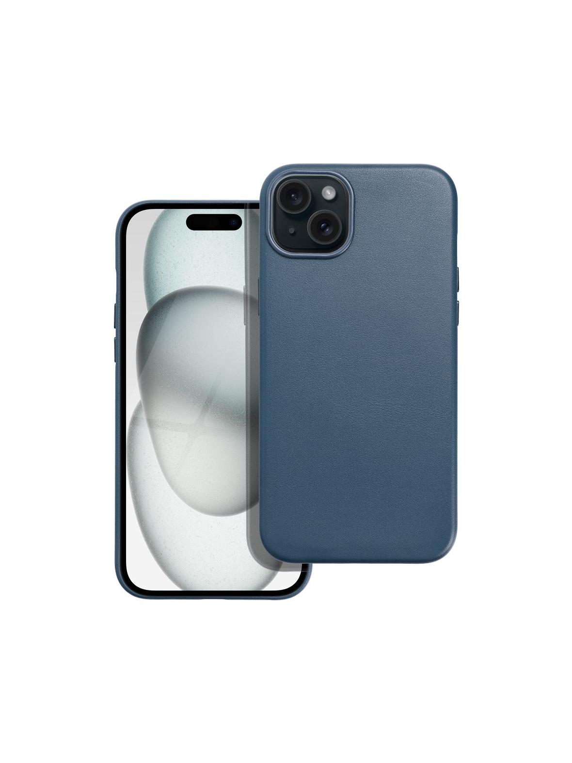 Futerał LEATHER MAG COVER kompatybilny z MagSafe do IPHONE 15 Plus niebieski