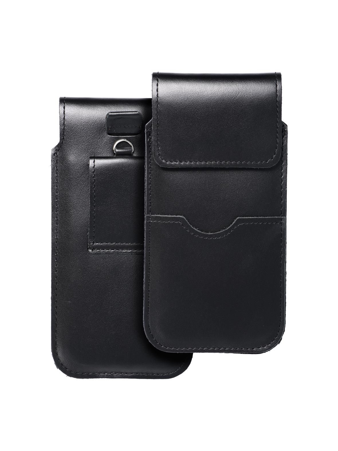 Skórzany futerał uniwersalny / wsuwka z klapką - ROYAL / czarny - Rozmiar XL - IPHONE 11 / 12 / 13 / SAMSUNG S7 EDGE