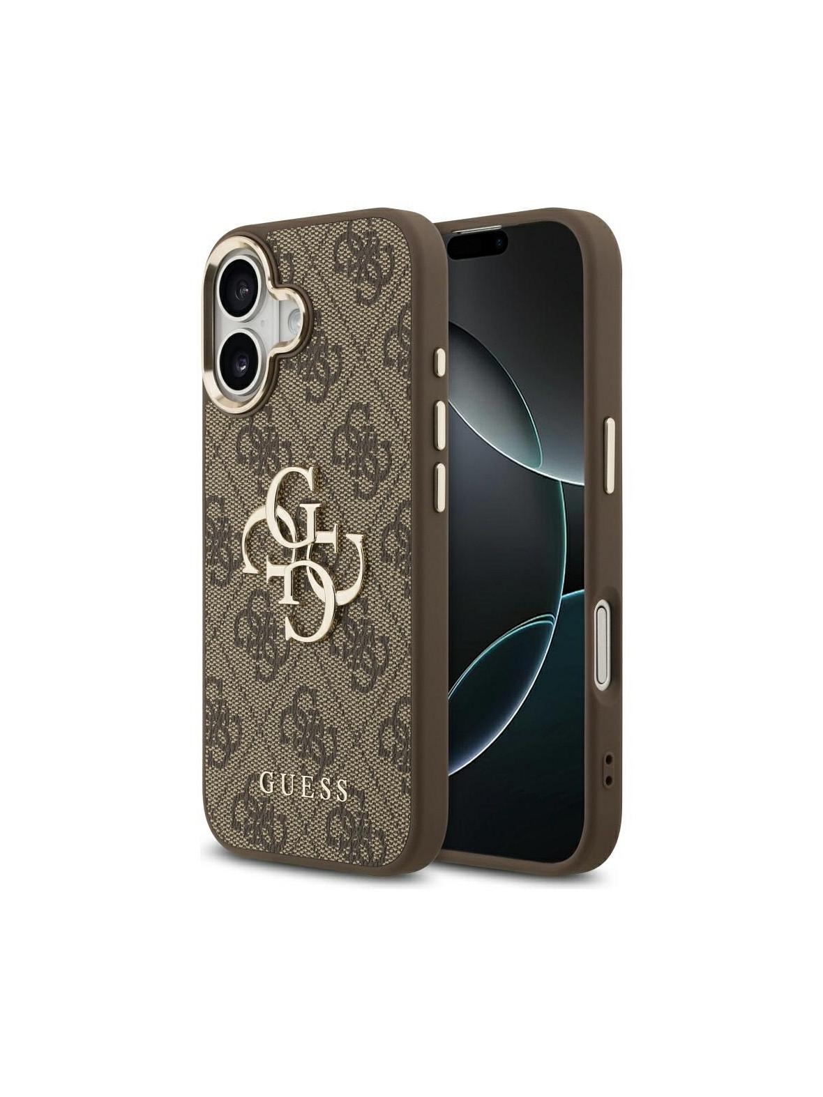 GUESS futerał do IPHONE 17 GUHCP17S4GMGCBR (PU W/ Big 4G Classic Logo) złoto brązowy