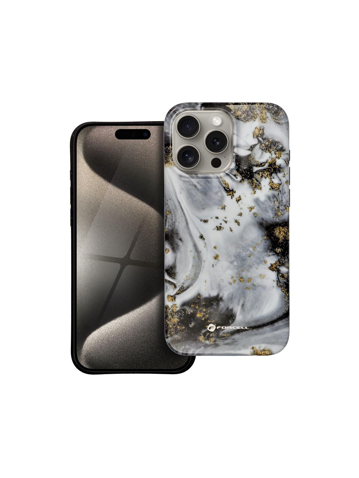 Etui na iPhone 15 PRO MAX Forcell F-Protect Mirage zgodny z MagSafe Military Drop-Test silver fog