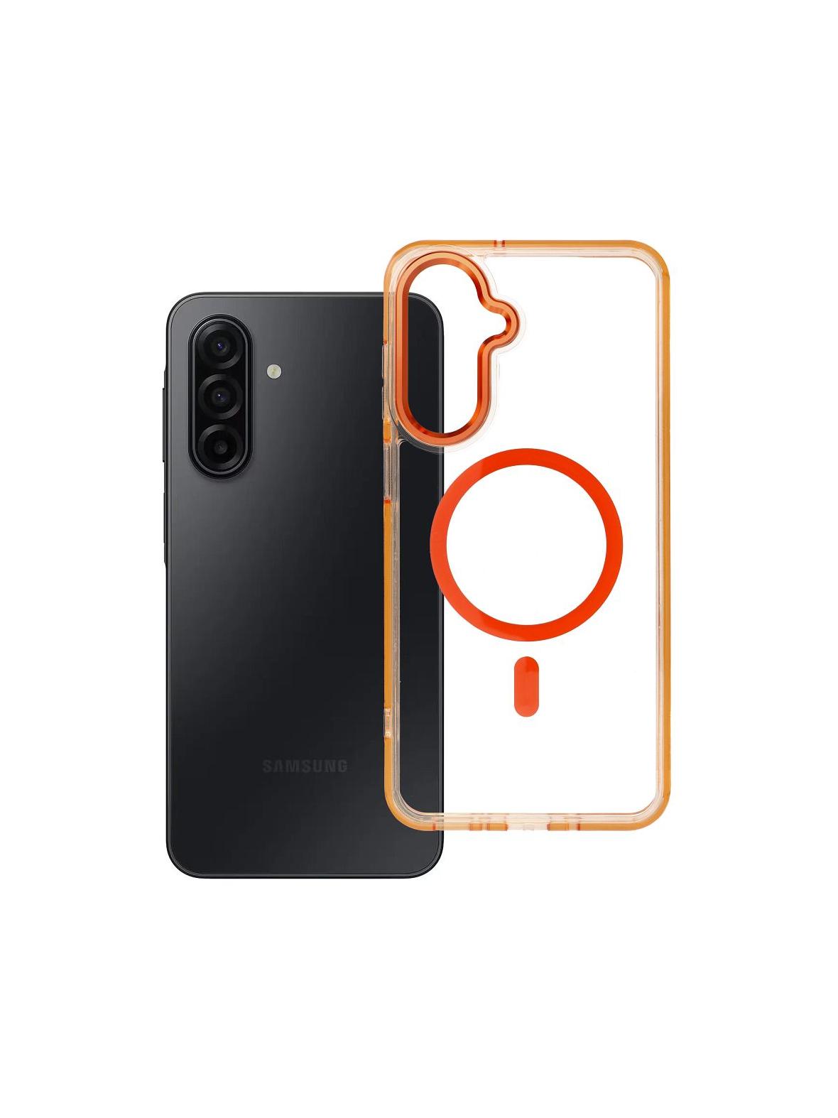 Futerał FRAME CLEAR HYBRID MAG COVER kompatybilny z MagSafe do SAMSUNG A17 pomarańczowy