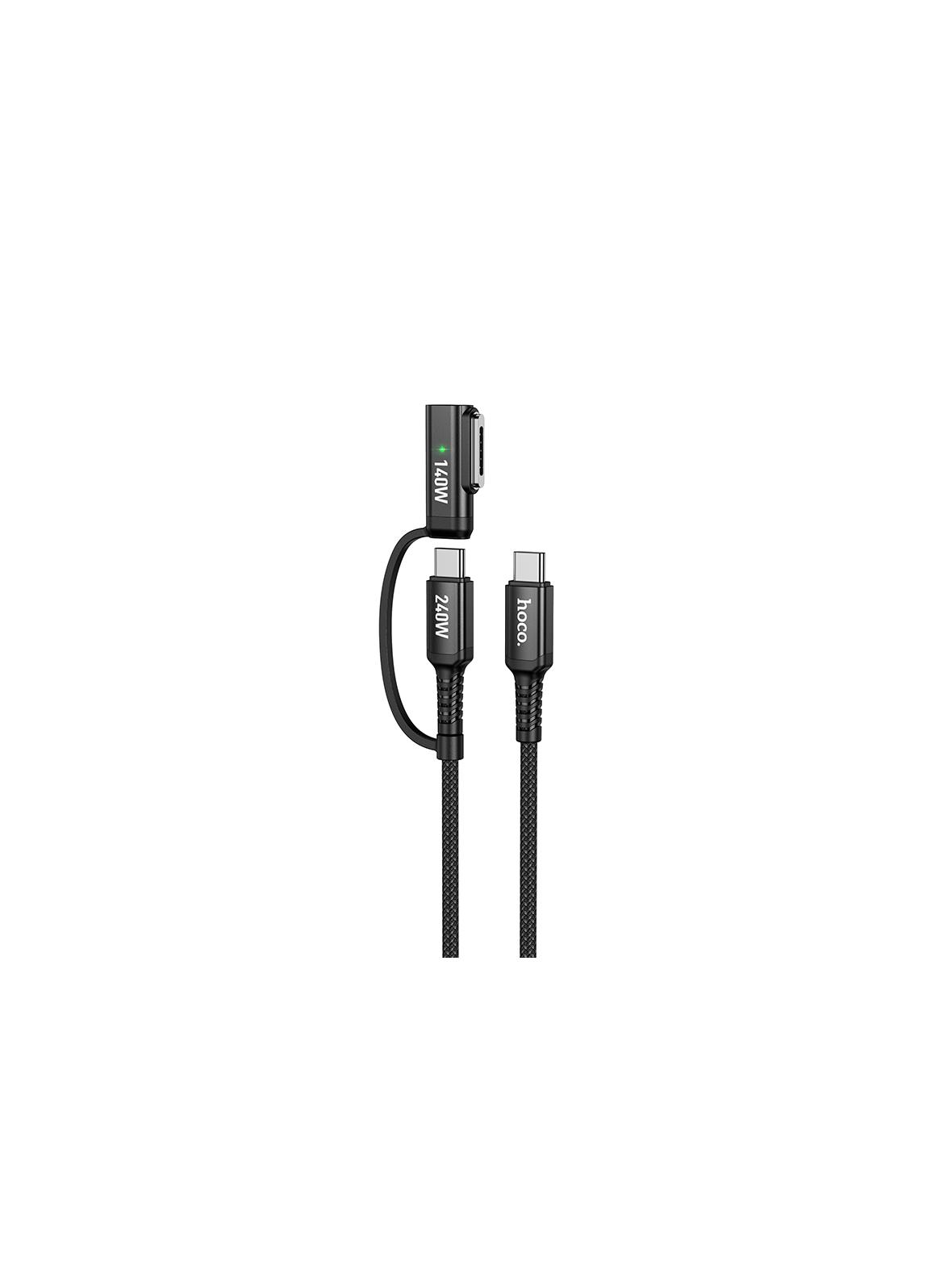 Kabel 2w1 USB C do USB C / Mag3 Hoco 240W 1,8 m U142 czarny