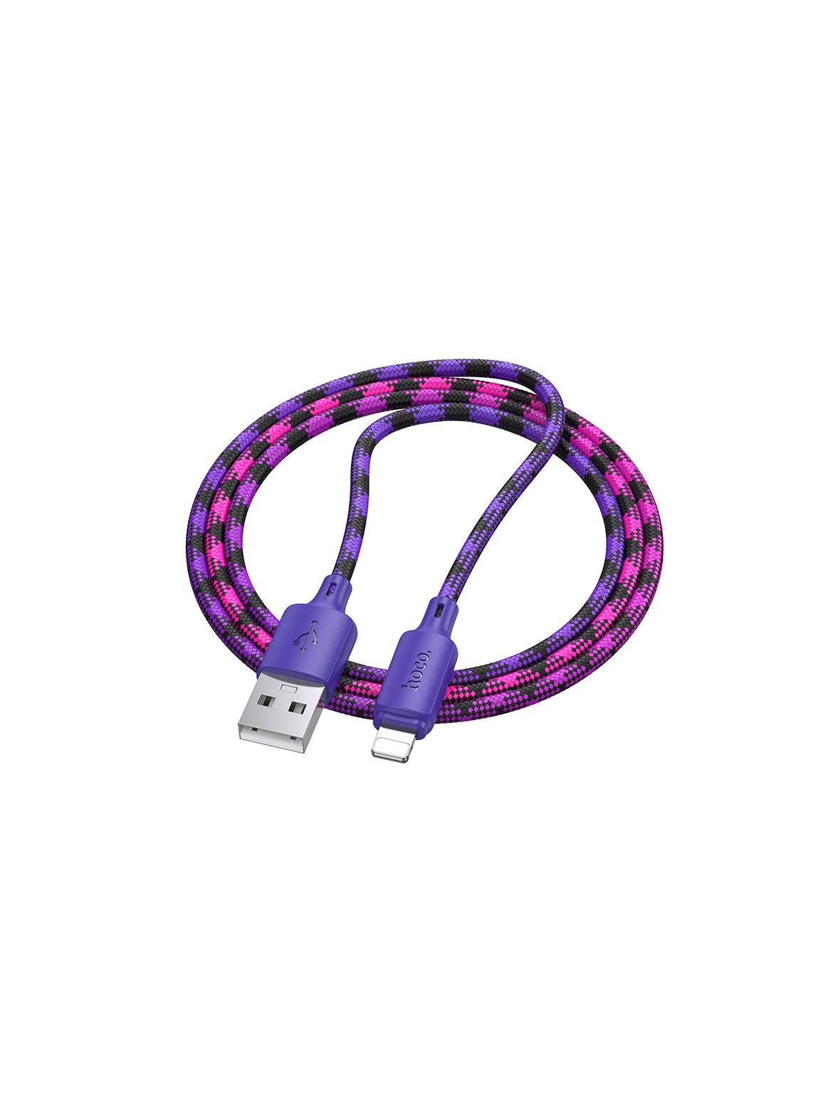 Kabel USB A do Lightning Hoco 2,4A 1 m X116 gradient fioletowy