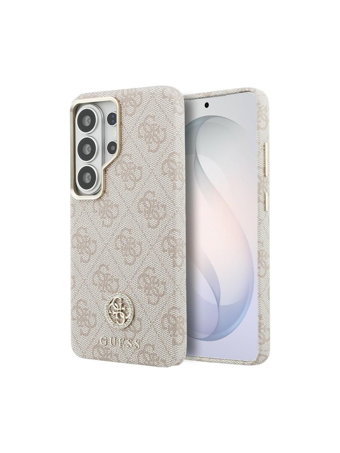 GUESS futerał do SAMSUNG S26 Ultra GUHMS26LP4GRMDEP (4G Rhinestone Round Logo MagSafe) różowy