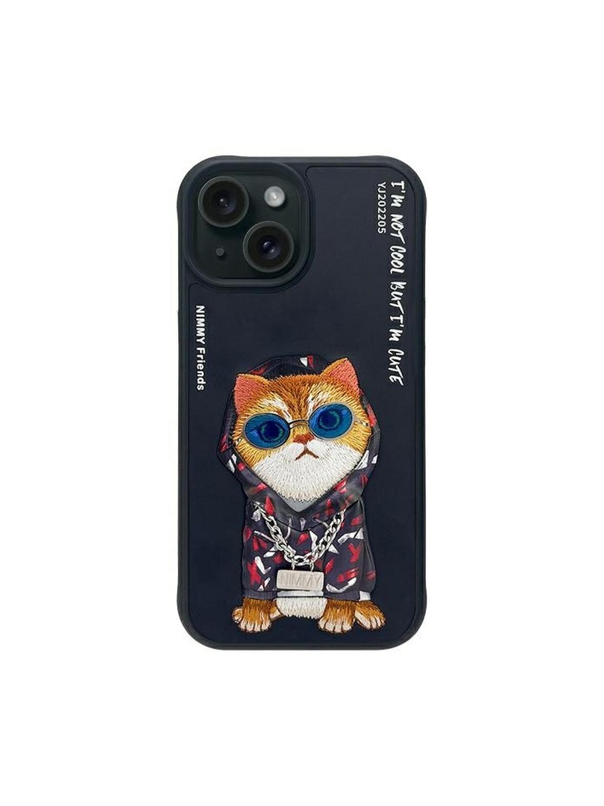 NIMMY futerał GLASSES COOL CAT do IPHONE 15 czarny