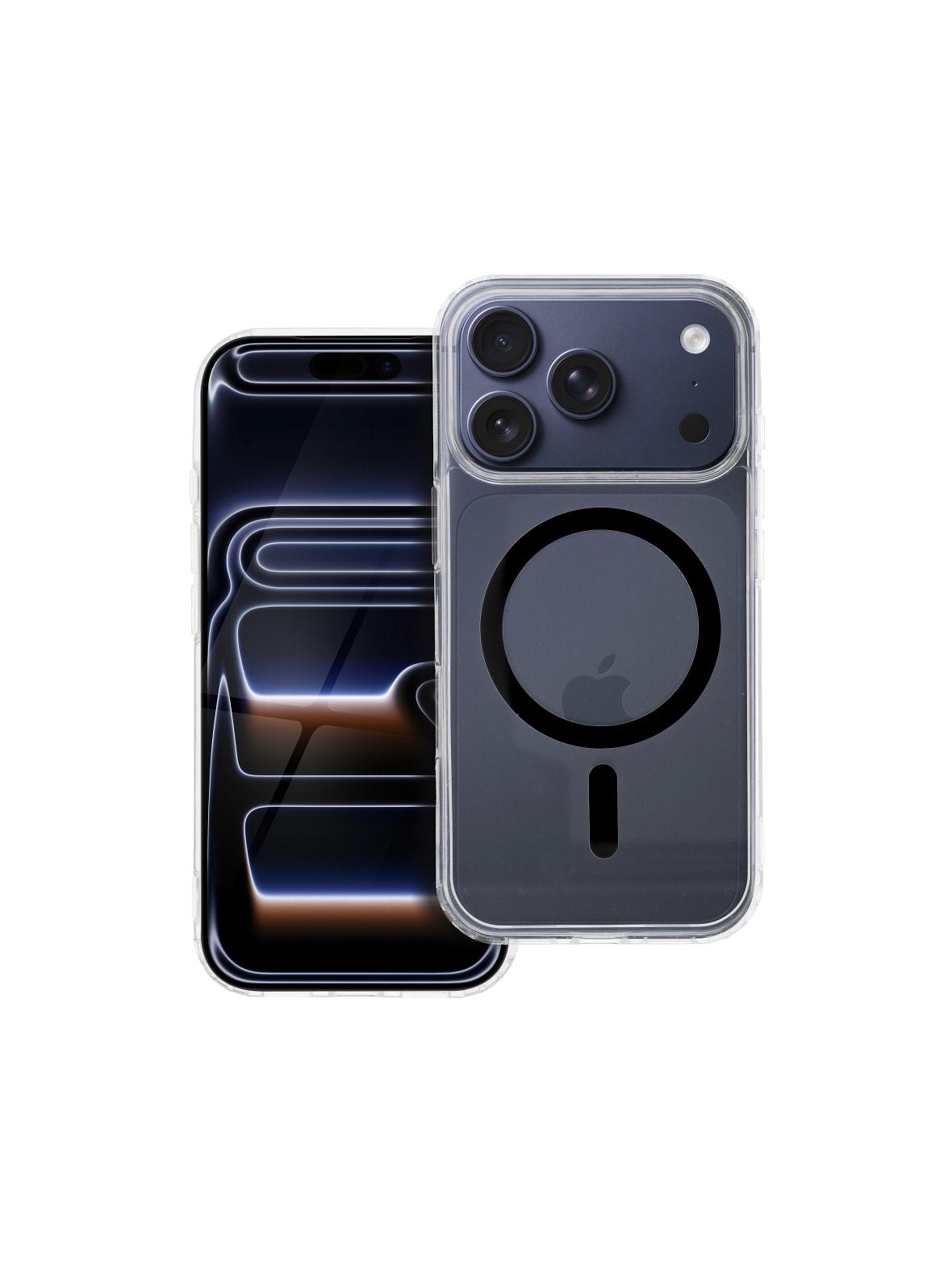 Drop Glue Colorful Ring Mag Cover kompatybilny z MagSafe pasuje do IPHONE 17 Pro (full ring) czarny