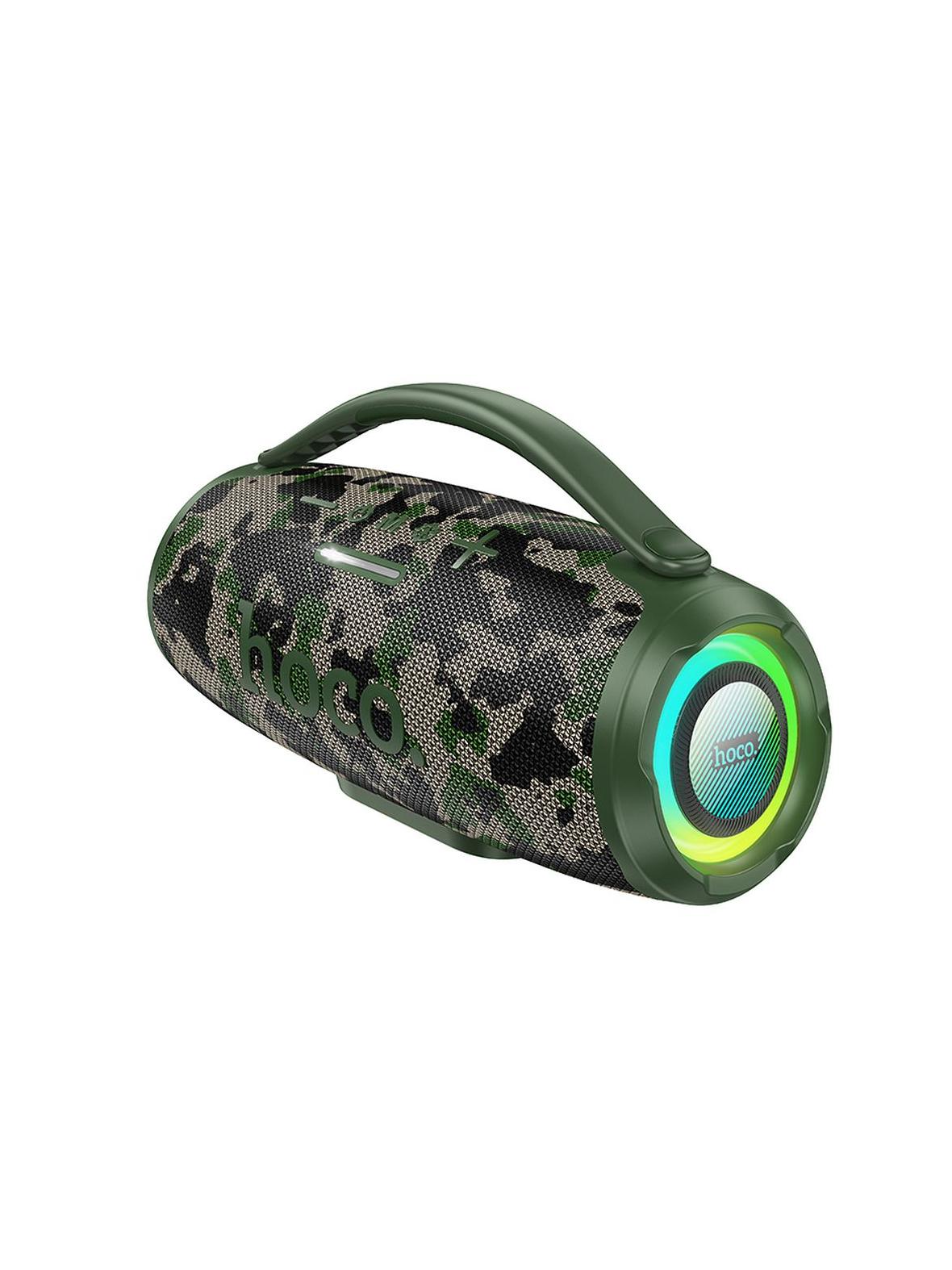 Głośnik bluetooth LED 2 x 15W 4h Hoco HA4 MINI zielony kamuflaż