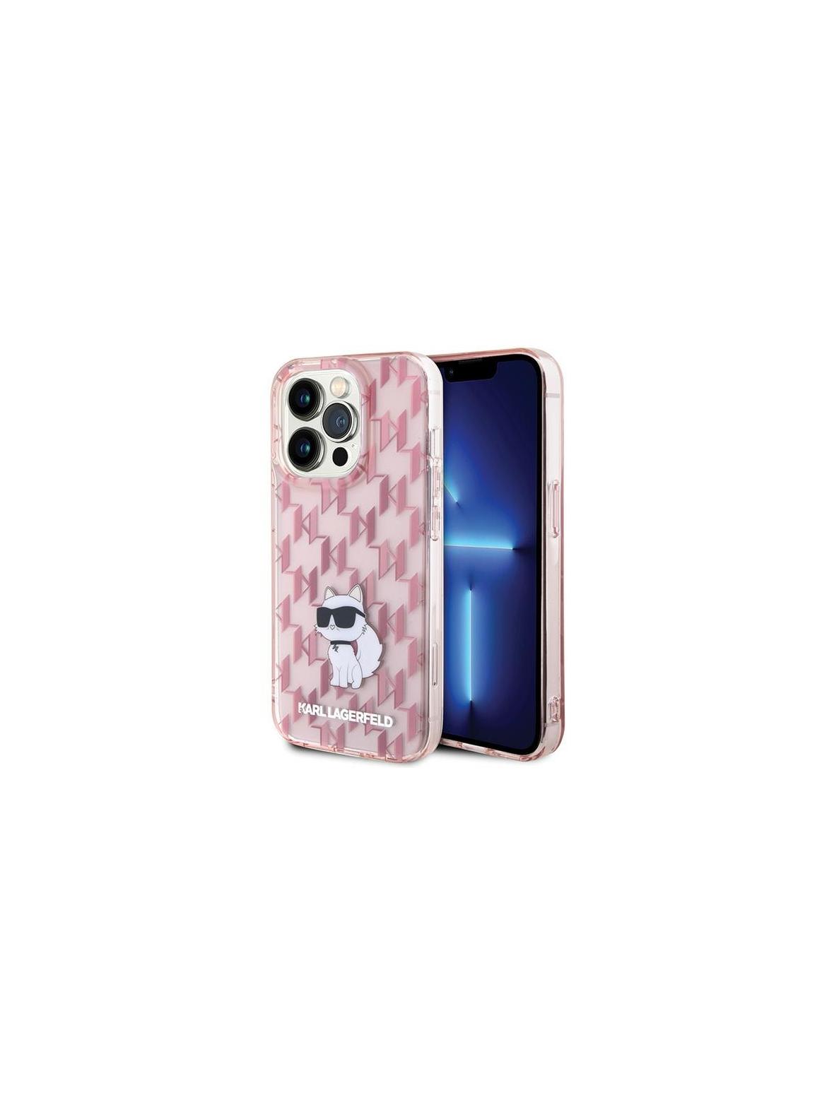 KARL LAGERFELD futerał do IPHONE 15 Pro Max KLHCP15XHNCMKLP (Monogram) różowy