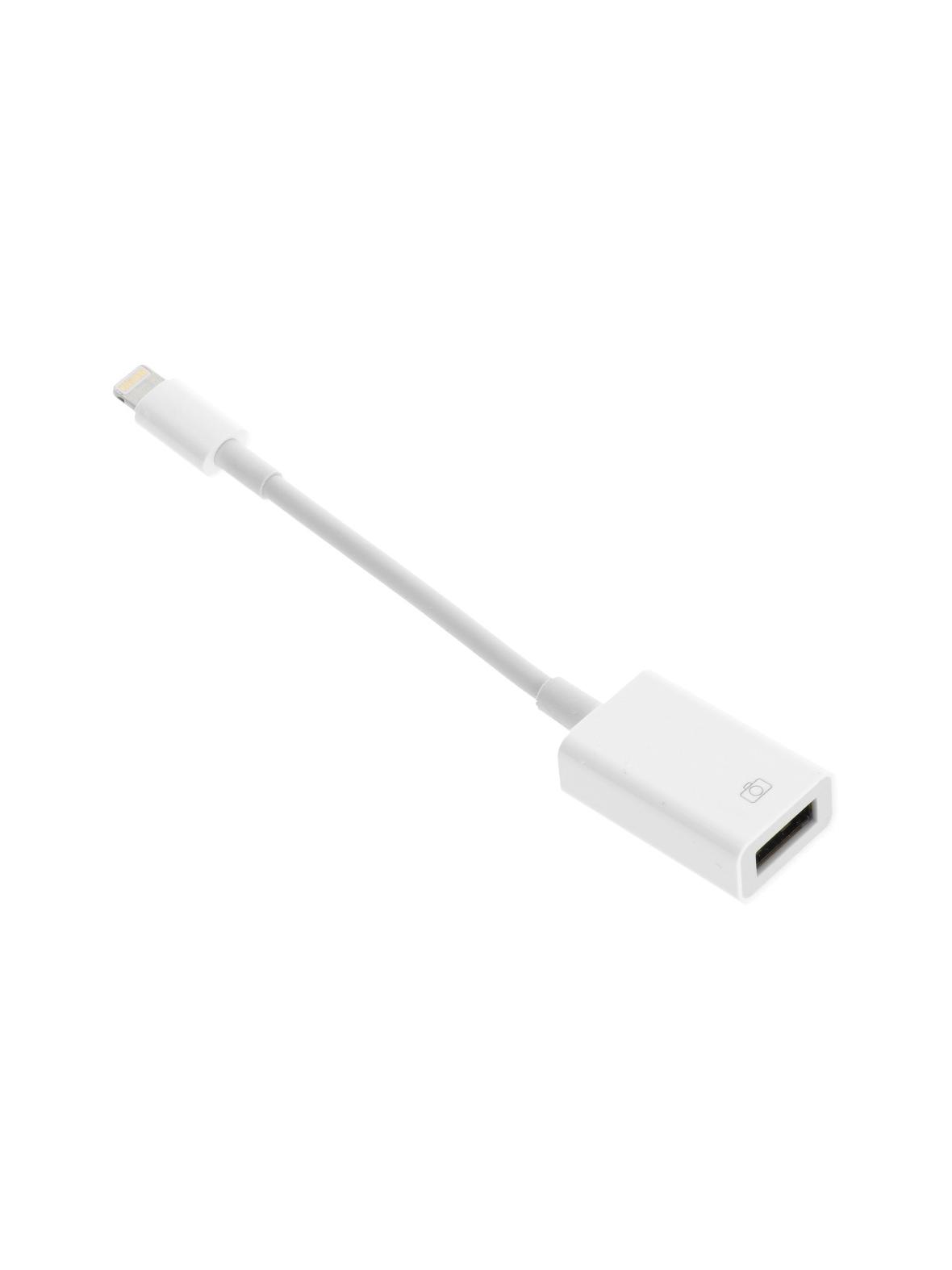 Adapter OTG USB A (żeński) do Lightning (męski) biały