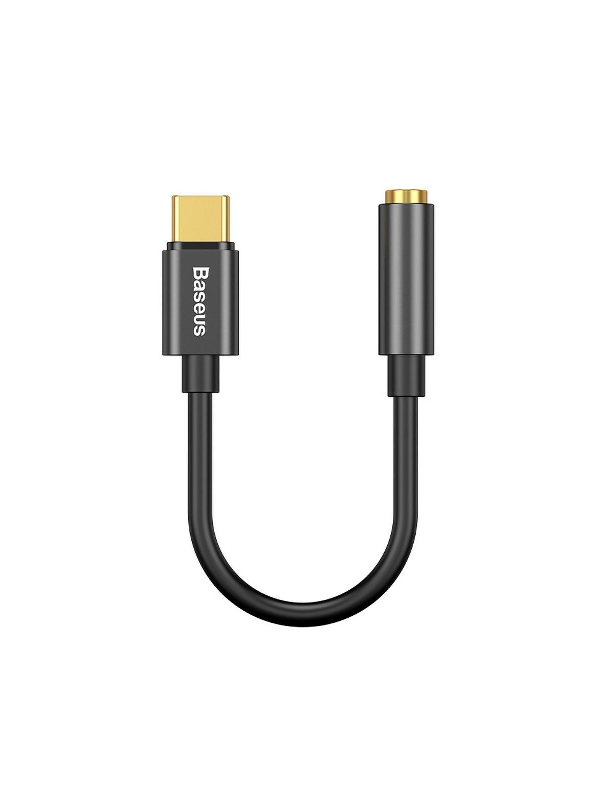 BASEUS adapter AUX Typ C (męski) do Jack 3,5 mm (żeński) CATL54-01 czarny