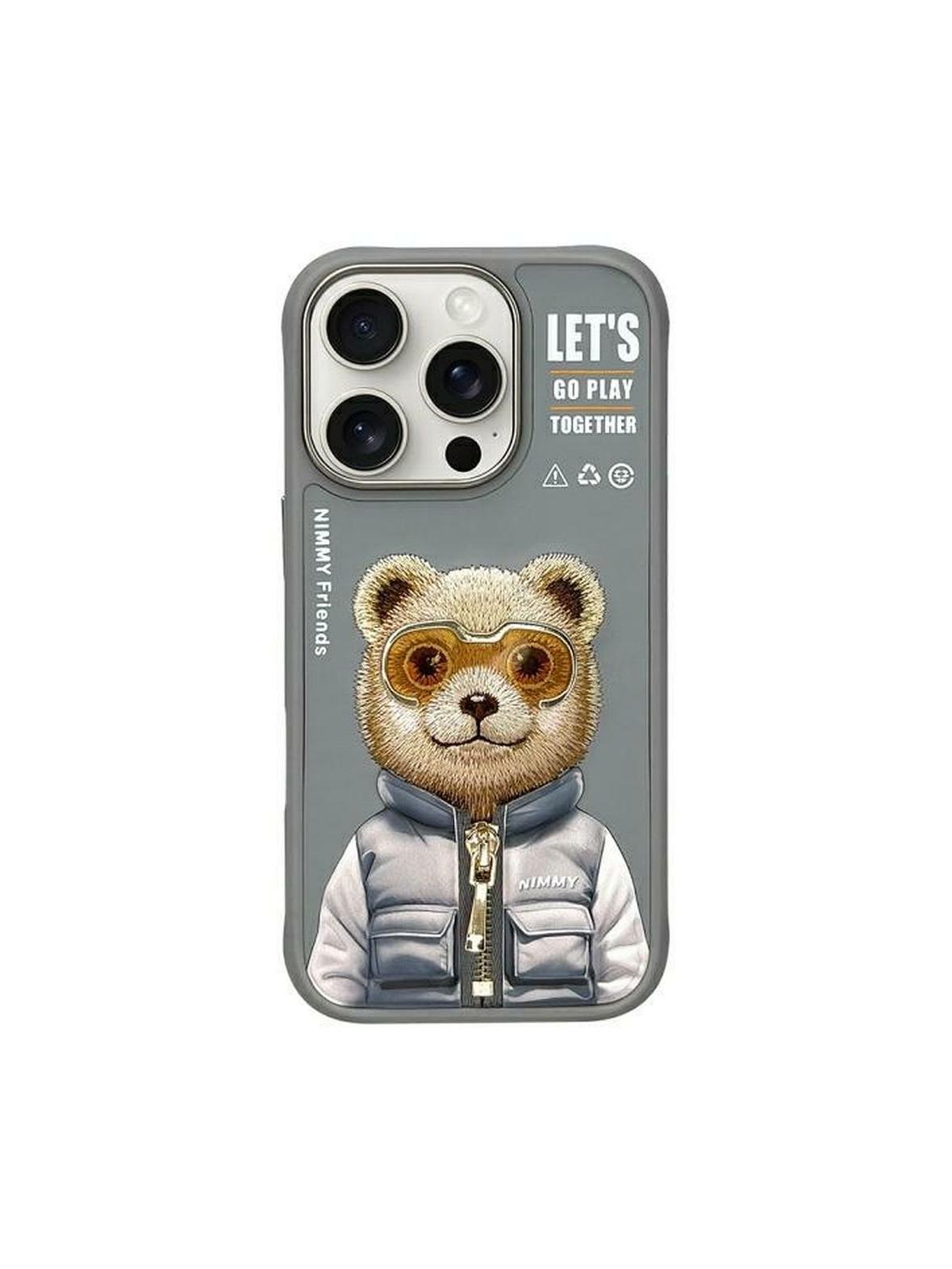 NIMMY futerał COOL&CUTE 2.0 Bear do IPHONE 16 Pro szary