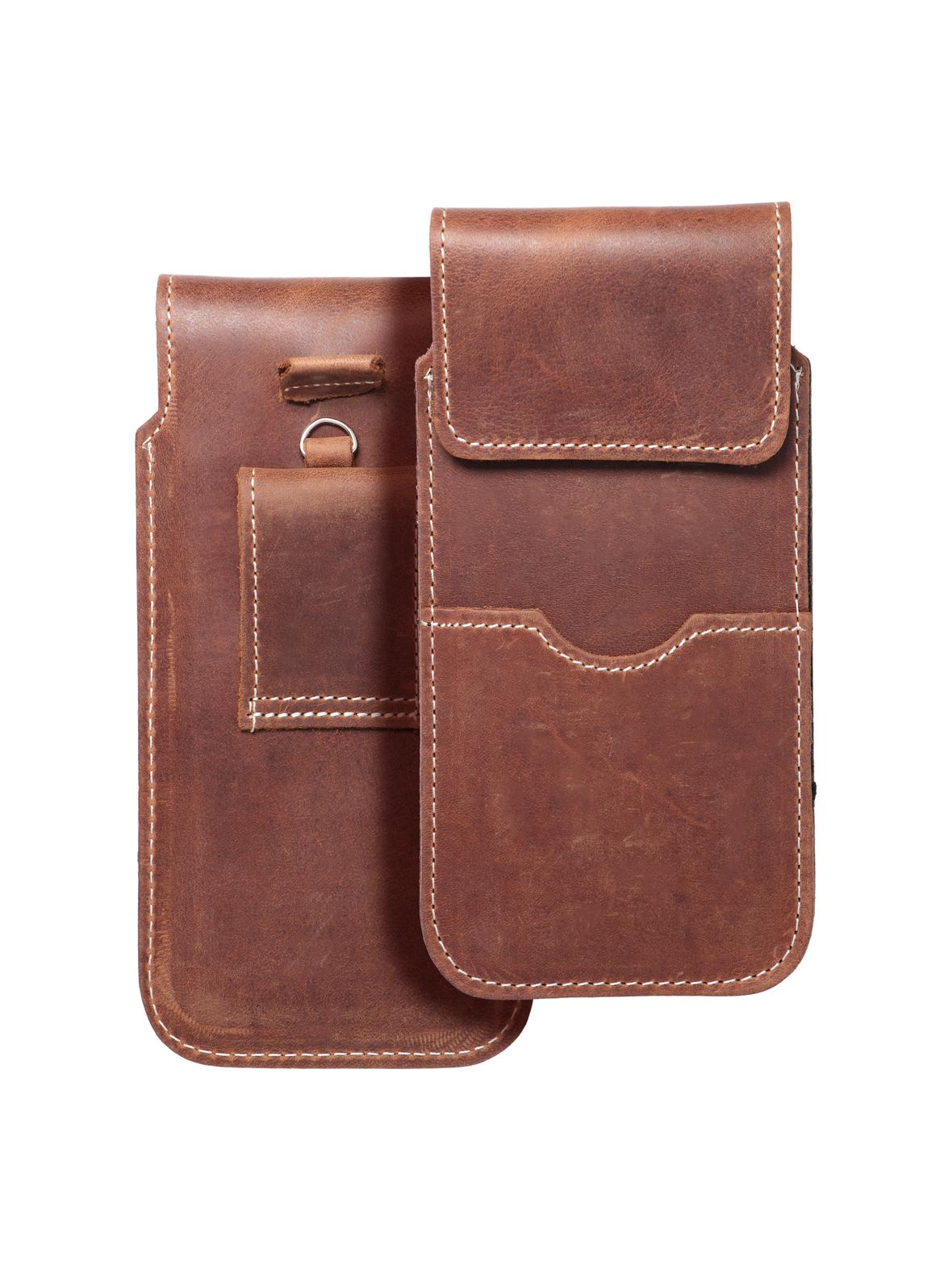 Skórzany futerał uniwersalny / wsuwka z klapką - ROYAL Crazy Horse / brązowy - Rozmiar 2XL+tall - SAMSUNG S21 ULTRA / HUAWEI P Smart 2021 / XIAOMI Redmi 12 / OPPO A98 5G