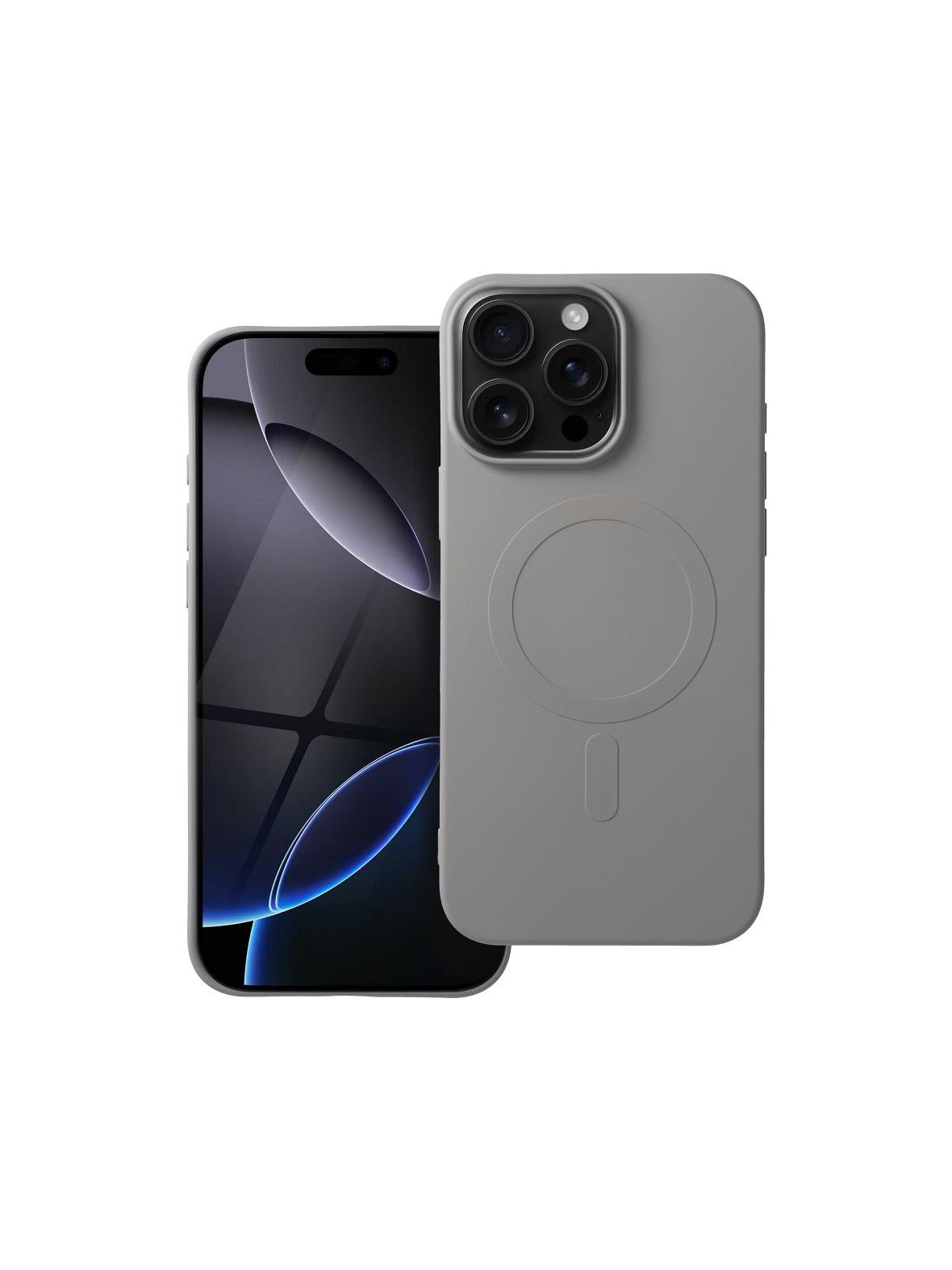 Futerał SILICONE MAG COVER (big hole) kompatybilny z MagSafe do IPHONE 16 Pro Max tytanowy szary