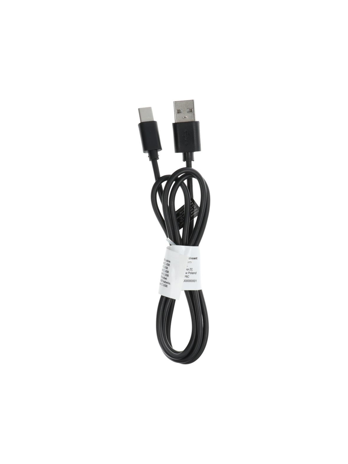 Kabel USB A do Typ C 2.0 C366 (długa koncówka 8mm) 1 m czarny