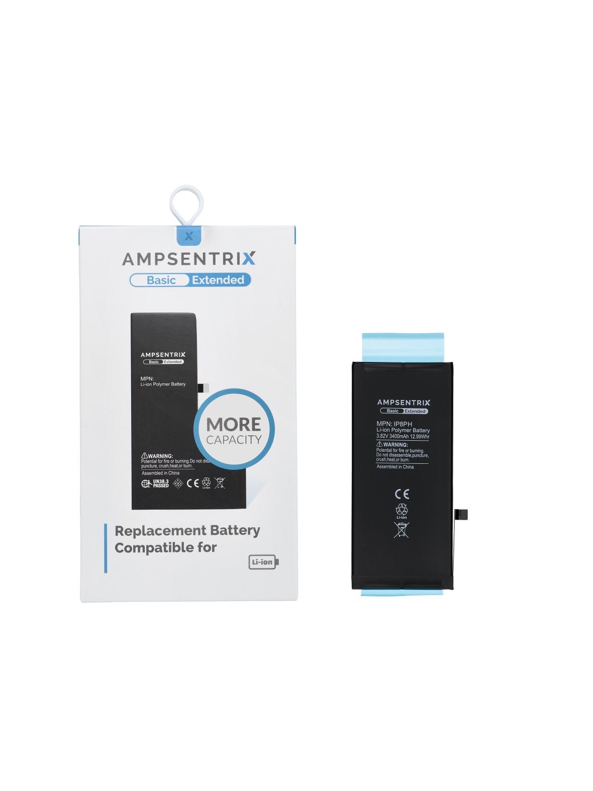 AmpSentrix Basic bateria do iPhone 8 Plus (zwiększona pojemność 3400 mAh)