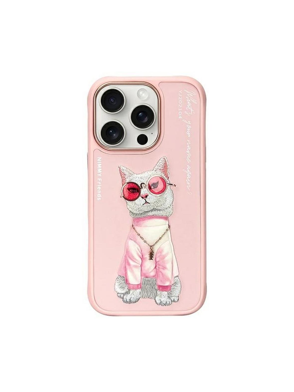 NIMMY futerał GLASSES COOL CAT do IPHONE 16 Pro Max różowy