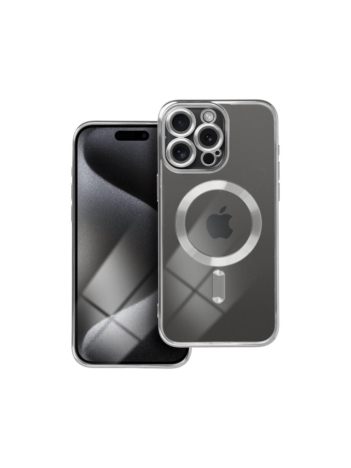 Futerał ELECTRO MAG COVER kompatybilny z MagSafe do IPHONE 15 Pro srebrny