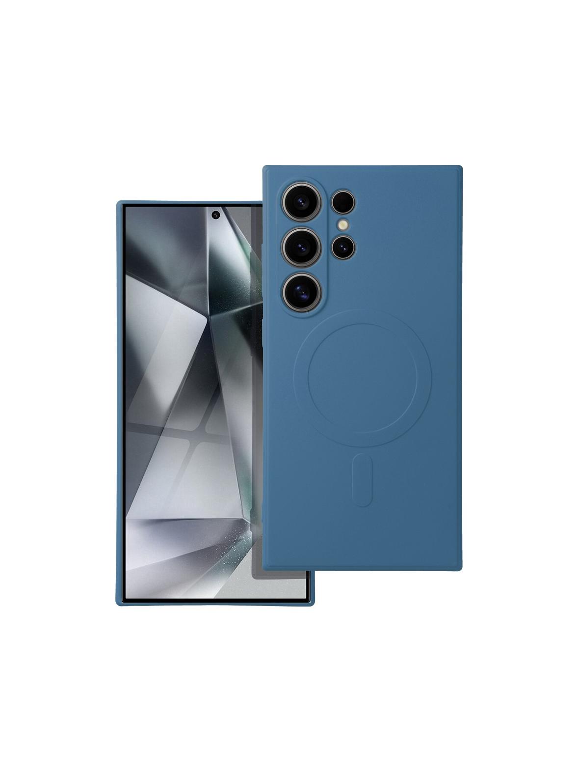 Futerał SILICONE MAG COVER kompatybilny z MagSafe do SAMSUNG S24 Ultra niebieski