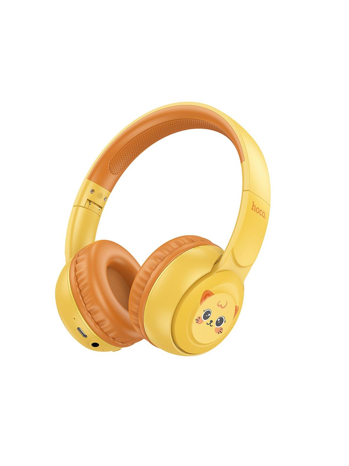 Słuchawki bezprzewodowe nauszne Hoco dla dzieci W60 żółte